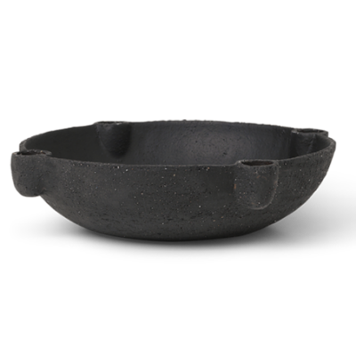 Black ceramic bowl