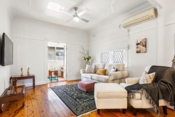 A living room filled with furniture and a flat screen tv
