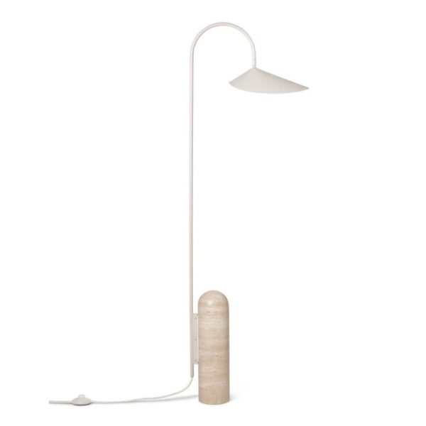 a white floor lamp on a white background