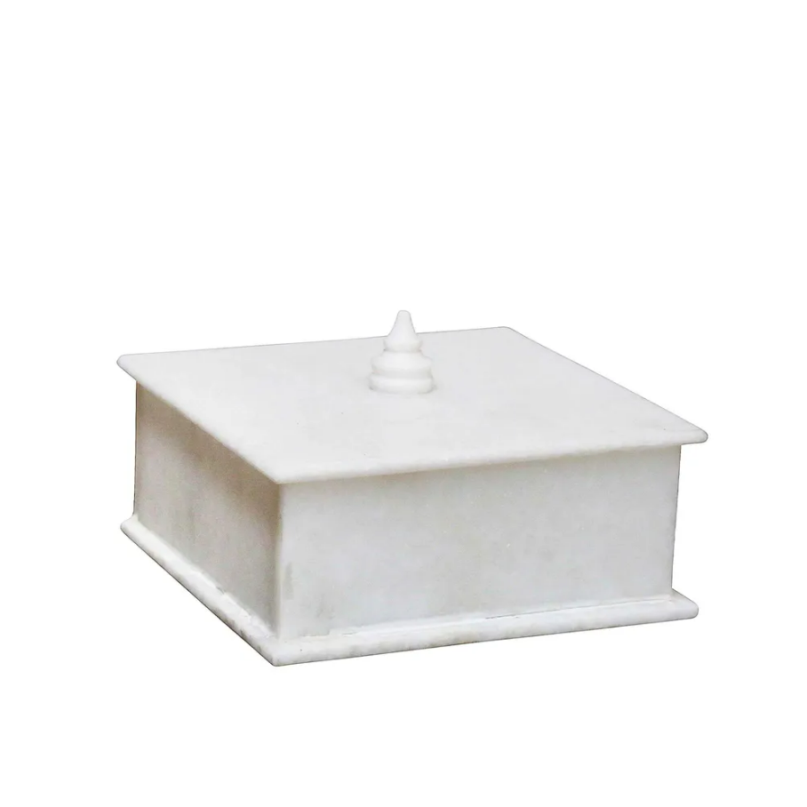 a white box with a lid on a white background