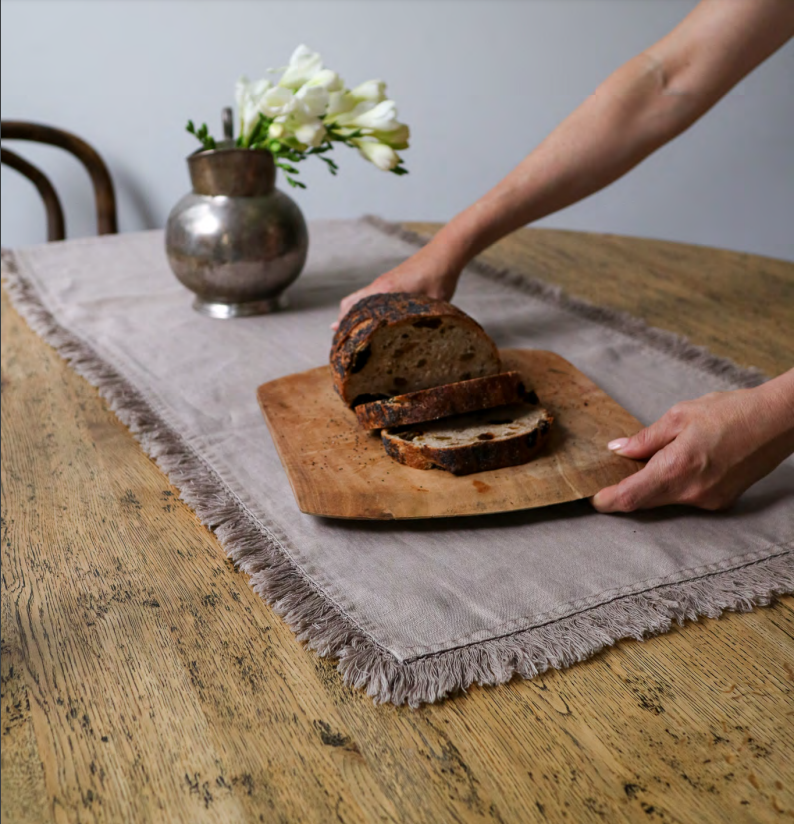 Tassel Table Runner - Taupe