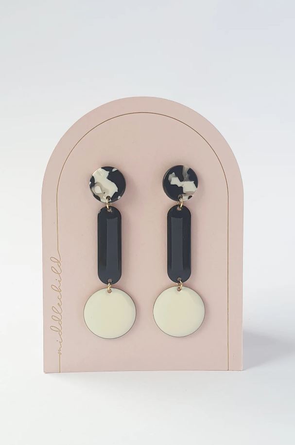 Chaperone Earrings - Black/White