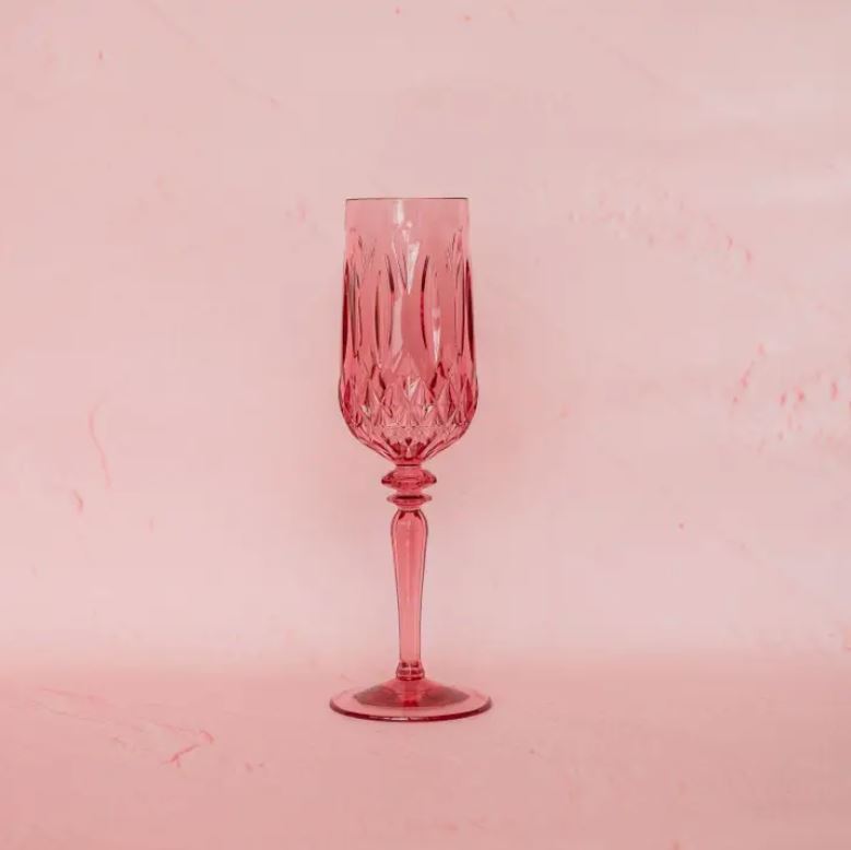 Champagne Flute Set Of 4 - Strawberry Donut