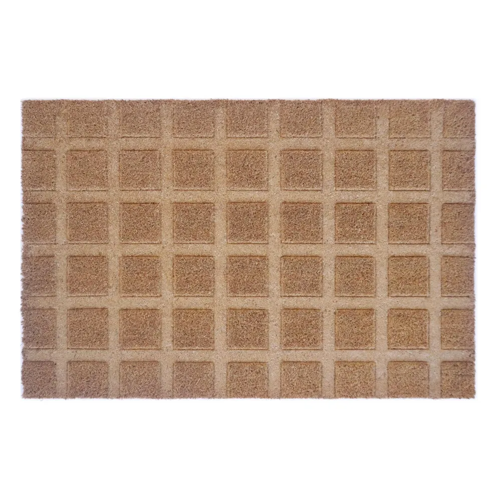 Tiles Coir Doormat with Vinyl Backing Small 45x75