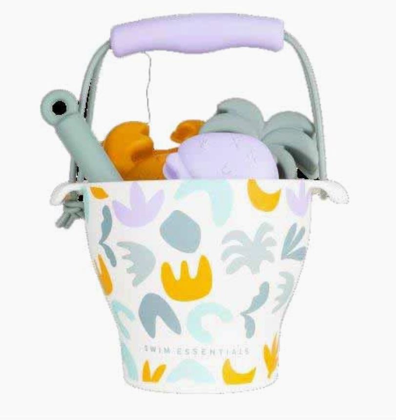 Kids beach bucket set 5pcs with abstract molds