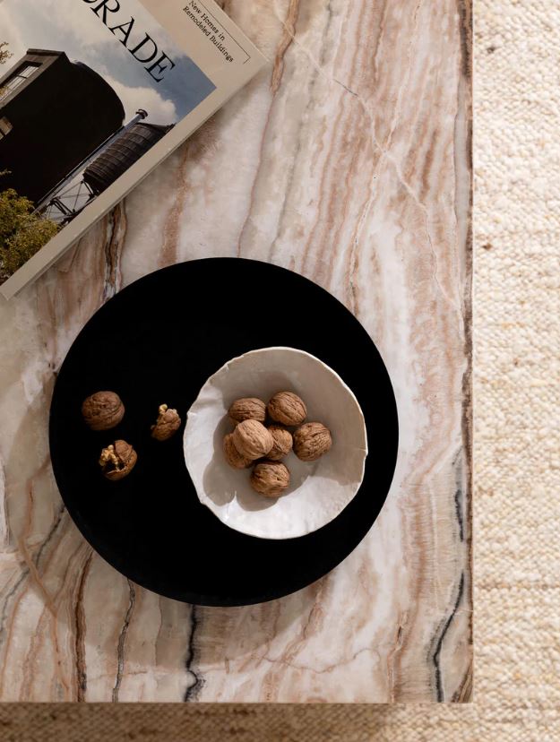 black metal tray styling home decor