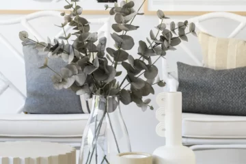 Beautiful living room showcasing residential interior design in New South Wales, featuring warm tones and personalised touches with heart.