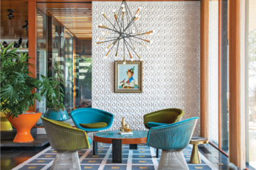 Bold retro decor trends for 2025 featuring a mid-century modern lounge room