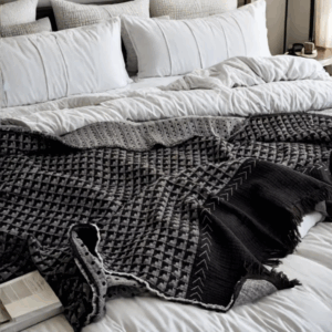 Aiyana Muslin Throw Blanket (150x200cm) - Charcoal
