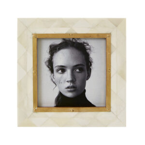April Photo Frame 4 x 4 - Bone & Brass
