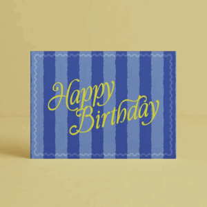 'happy Birthday' Blue Chunky Stripe Card