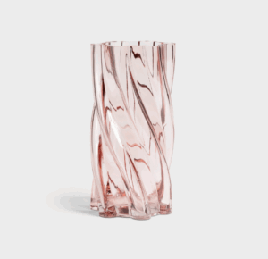 Pink ceramic vase with twisted marshmallow design