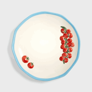 Ceramic serving platter Pomodoro with vine tomato design