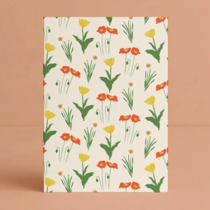 Jardin Flower Garden Notecard front cover with floral artwork