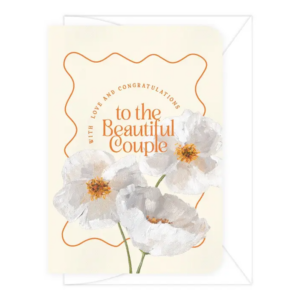 Beautiful Couple Poppies Greeting Card open inside