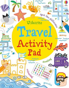 Travel activity pad with kids puzzles and games