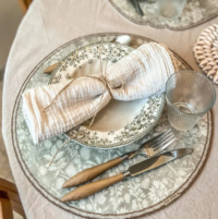 Decorative vinyl placemat styled on dining table