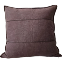 stonewashed cushion double striped embroidery