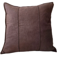 stonewashed cushion 55cm chocolate brown