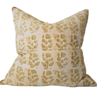 Leaf cotton cushion 55cm feather filled