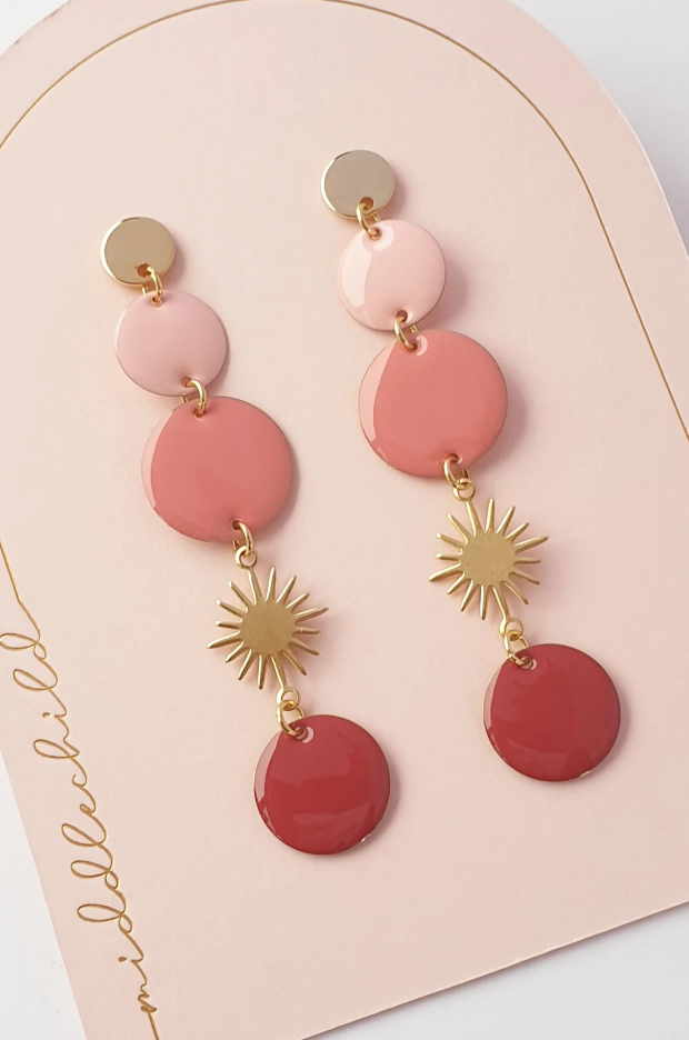 Pink Festival Earrings – Statement Design pink festival earrings bold statement lightweight drop jewellery