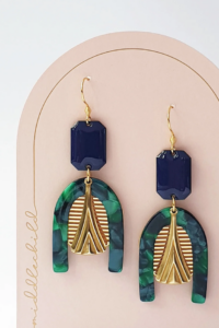 rehearsal earrings navy lightweight statement earrings