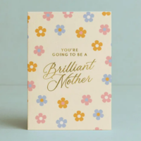 baby shower greeting card for mum to be with soft illustration design