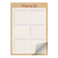 magnetic shopping list notepad fresco design with structured grocery list layout