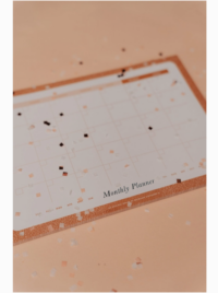 monthly planner notepad a4 page detail with calendar and writing sections