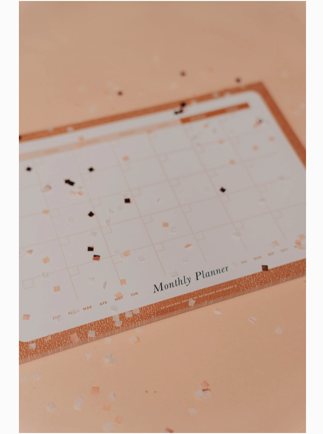 Monthly Planner Notepad – Ochre Composition A4 Planner Pad