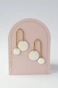 White sculptural bubble earrings minimal modern jewellery