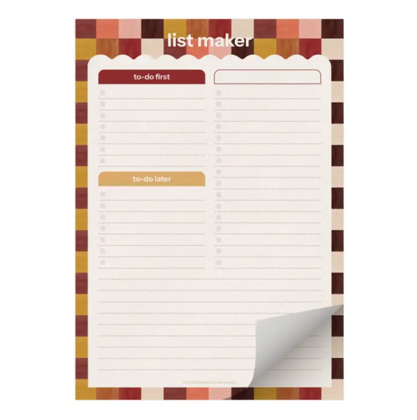 Check List Notepad – Tuscan List Maker Pad