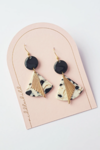 black merengue earrings lightweight statement drop jewellery