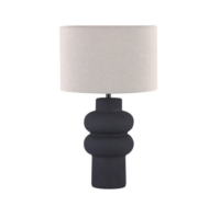 black ceramic table lamp matte finish modern sculptural base