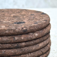 Cork coaster set Australia dark cork coasters stacked showing thickness and depth