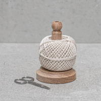 Twine holder with scissors and twine storage, String Tidy compact design