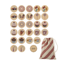 Kids memory game Australia Sesse all plywood cards laid flat showing candy illustrations