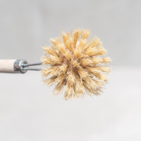 Beechwood dish brush Australia alternate angle showing 40mm replaceable brush head