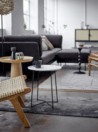 Oak side table Australia Luana Bloomingville styled in contemporary home interior