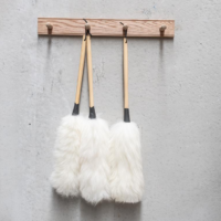 Wool duster Australia natural fibre white deluxe 60cm full product view