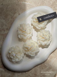 Unscented soy candle, Little Bloom styled in home decor