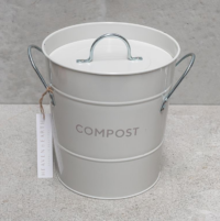 Kitchen compost bucket Australia chalk finish with sleek metal exterior