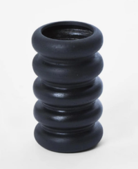 Black ceramic vase Australia Little Fatty Florabelle matte finish compact round form