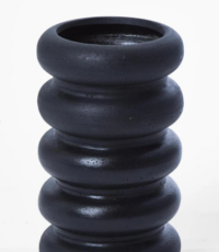 Black ceramic vase Australia Little Fatty styled in contemporary home interior